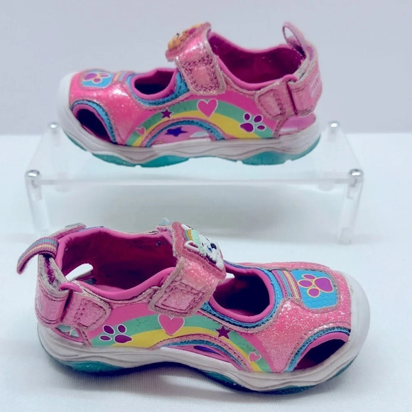 Paw Patrol Pink Glitter Sandals Toddler Size 6 Lights up - Picture 2 of 11
